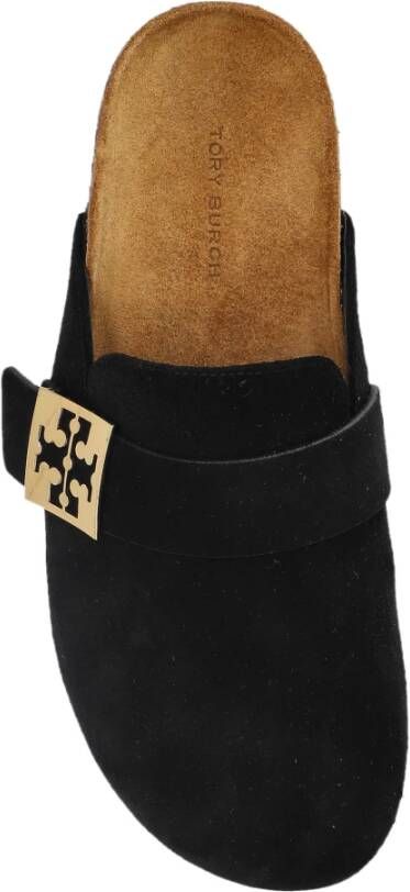 TORY BURCH Suede slides Mellow Black Dames