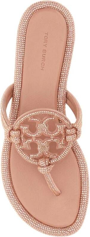 TORY BURCH Versierde Miller Thong Slippers Pink Dames