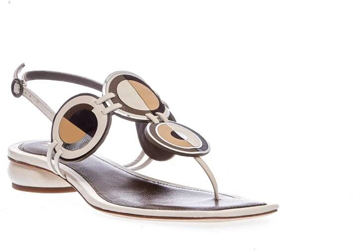 TORY BURCH Witte Leren Pan Sandalen White Dames