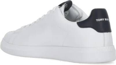 TORY BURCH Witte Leren Sneakers met Logo Wit Dames