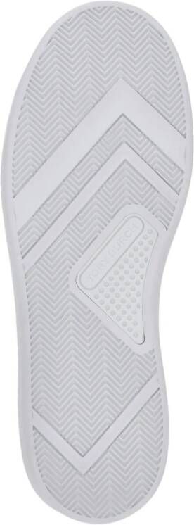 TORY BURCH Witte Leren Sneakers met Logo Wit Dames