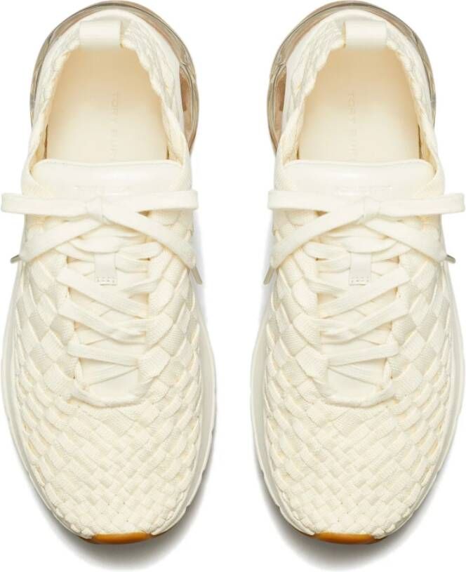 TORY BURCH Witte Sneakers met Geweven Tape White Dames