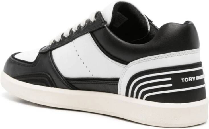 TORY BURCH Witte Sneakers met Kleurblok Ontwerp Black Dames