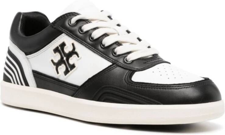 TORY BURCH Witte Sneakers met Kleurblok Ontwerp Black Dames