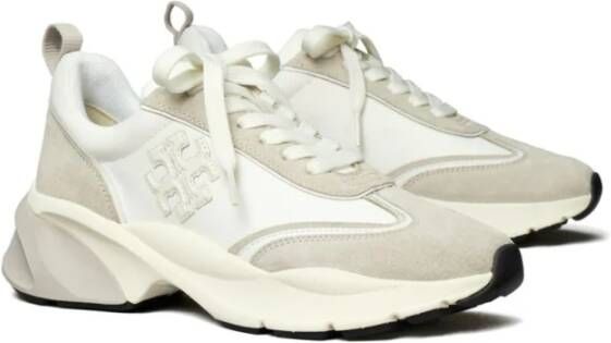 TORY BURCH Witte Sneakers met Nylon en Suède White Dames