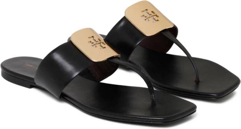 TORY BURCH Zwarte Georgia Leren Sandalen Black Dames