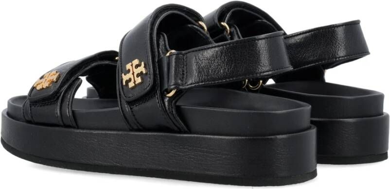 TORY BURCH Zwarte Gesloten Platte Sandalen Kira Black Dames