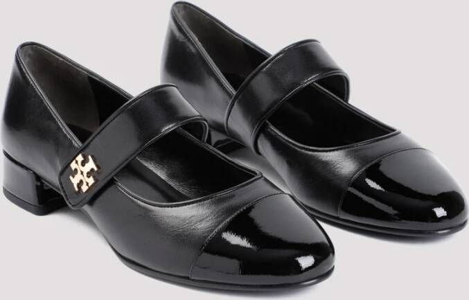 TORY BURCH Zwarte Leren Cap Toe Pumps Black Dames