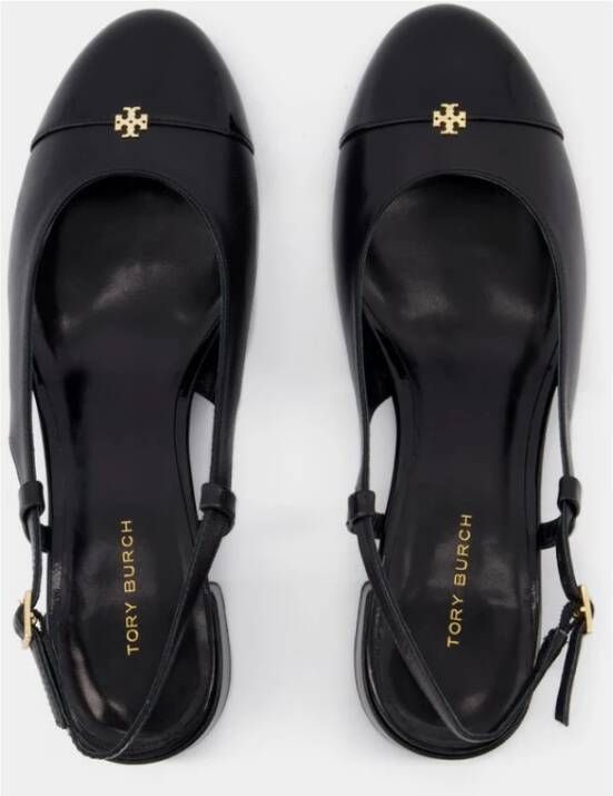 TORY BURCH Zwarte Leren Cap Toe Sandalen Black Dames