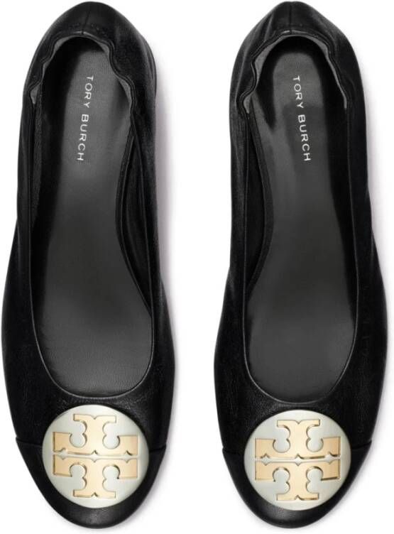 TORY BURCH Zwarte Leren Double T Instappers Black Dames