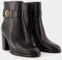 TORY BURCH Zwarte Leren Enkellaarzen Puntige Neus Black Dames - Thumbnail 8