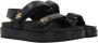 TORY BURCH Zwarte leren platte sandalen met dubbel T-logo Black Dames - Thumbnail 2