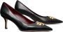 TORY BURCH Zwarte leren platte schoenen met T-plaat Black Dames - Thumbnail 2