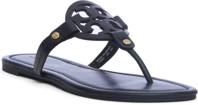 TORY BURCH Zwarte Leren Sandalen Elegante Chic Stijl Black Dames