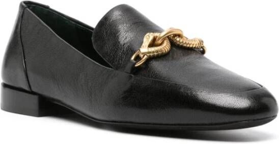 TORY BURCH Zwarte platte schoenen met paardenhoofd detail Black Dames