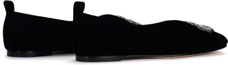 TORY BURCH Zwarte Velvet Eleanor Kristal Ballerina Schoenen Black Dames