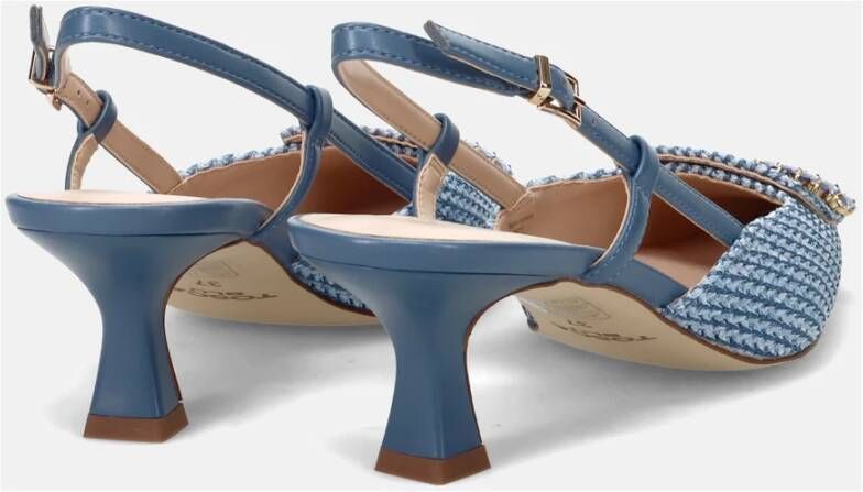 Tosca Blu Blauwe Leren Slingback Hakken Blue Dames