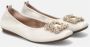 Tosca Blu Elegante Leren Ballerina Schoenen Crème Beige Dames - Thumbnail 2