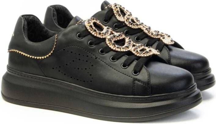 Tosca Blu Juliette Snake Sneaker met Strass Accessoire Black Dames