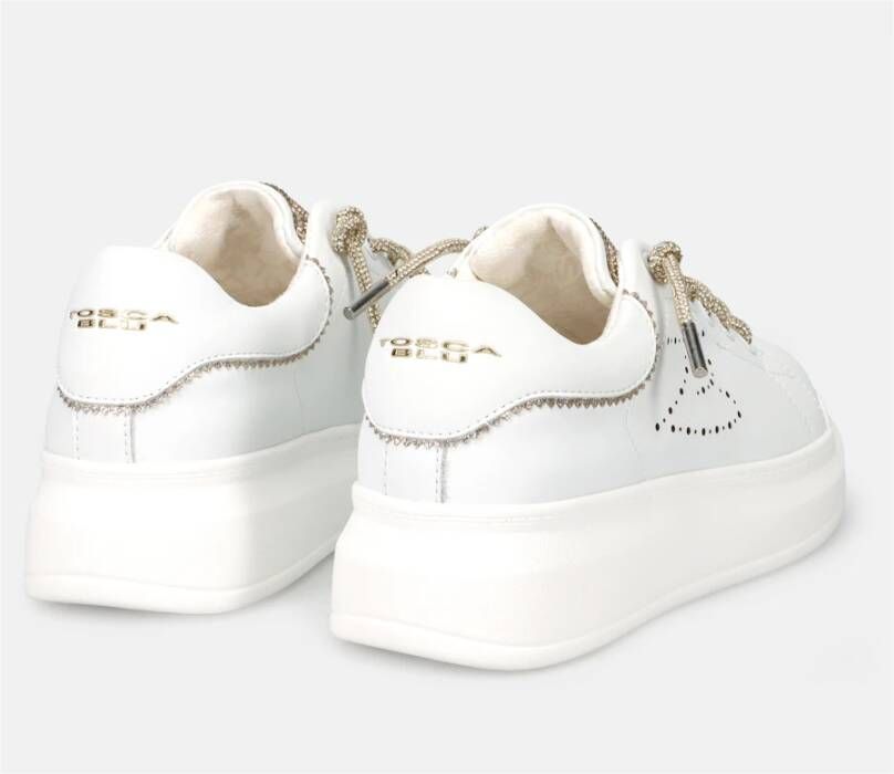 Tosca Blu Witte Leren Instap Sneakers White Dames