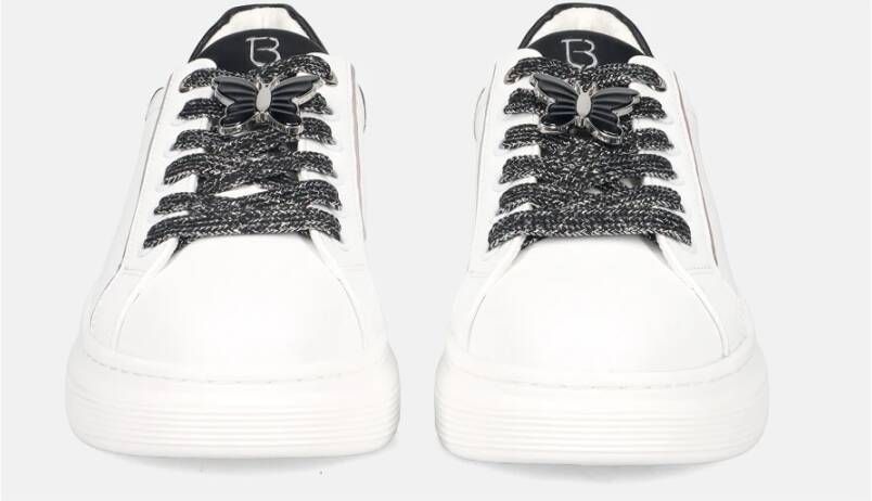 Tosca Blu Witte leren sneakers met vlinderdetail White Dames