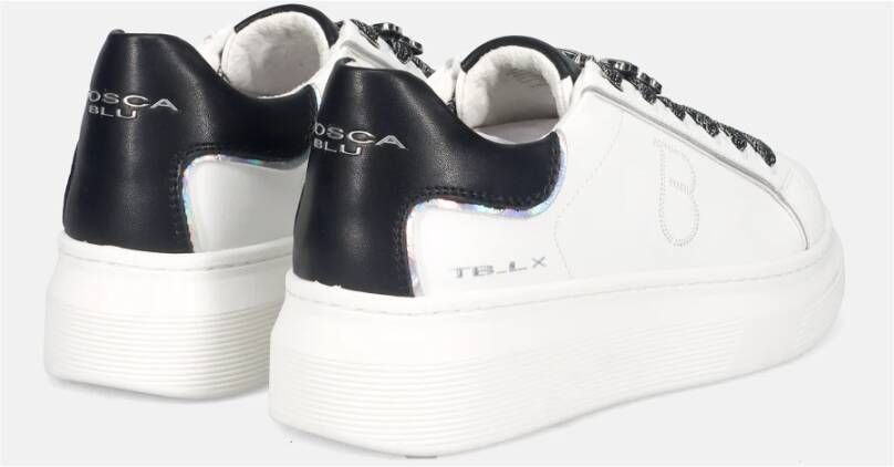 Tosca Blu Witte leren sneakers met vlinderdetail White Dames