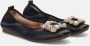 Tosca Blu Zwarte Leren Ballerina Schoenen Black Dames - Thumbnail 2