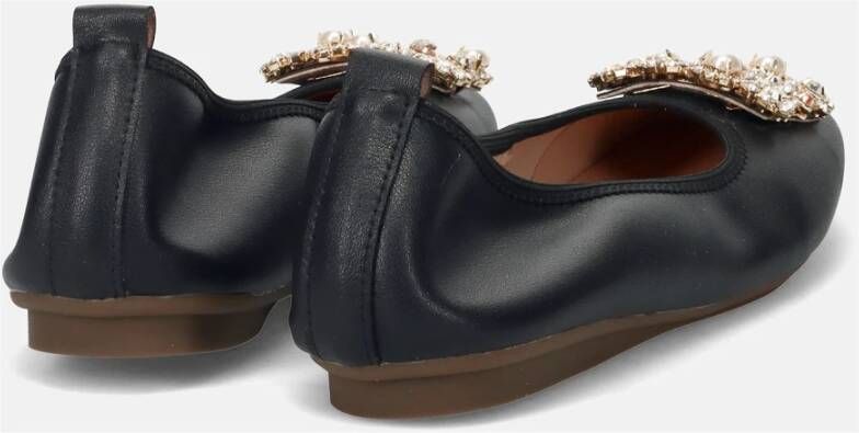 Tosca Blu Zwarte Leren Ballerina Schoenen Black Dames