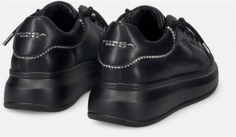 Tosca Blu Zwarte Leren Instap Sneakers Black Dames