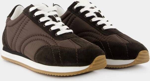 TotêMe Bruin Leren Sport Sneakers Brown Dames