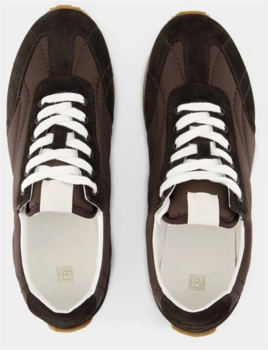 TotêMe Bruin Leren Sport Sneakers Brown Dames