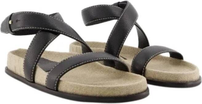 TotêMe Leather sandals Black Dames