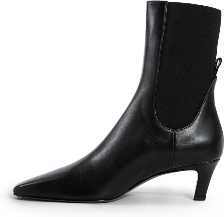 TotêMe Zwarte Leren Mid Heel Laars Black Dames