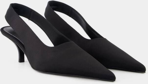 TotêMe Zwarte Zijden Slingbacks Puntige Neus Black Dames