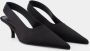 TotêMe Zwarte Zijden Slingbacks Puntige Neus Black Dames - Thumbnail 2