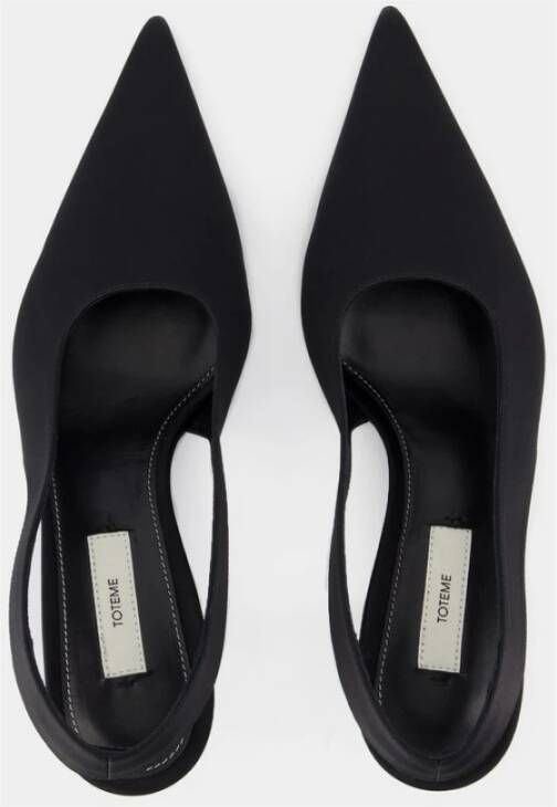 TotêMe Zwarte Zijden Slingbacks Puntige Neus Black Dames