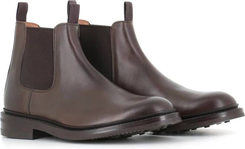 Tricker's Bruine Chelsea Platte Schoenen Espresso Brown Heren