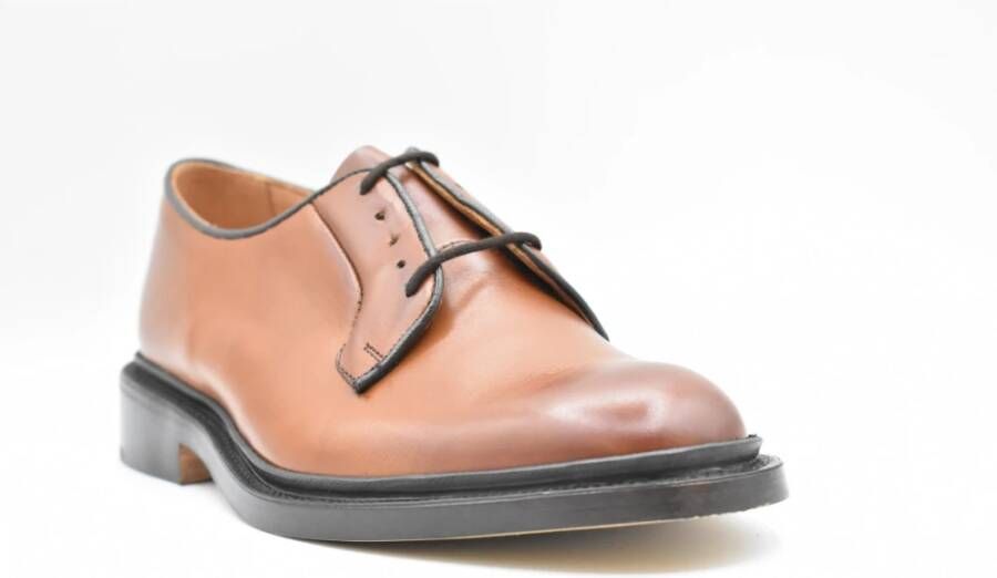 Tricker's Derby Leren Platte Schoenen Beechnut Gebrand Brown Heren