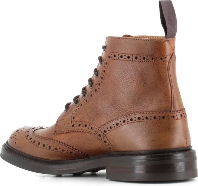 Tricker's Handgemaakte Cognac Brogue Laarzen Brown Heren