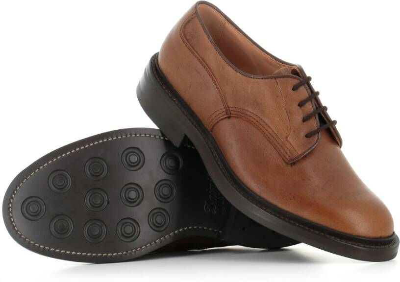 Tricker's Platte Schoenen Cognac Derby Ambacht Brown Heren