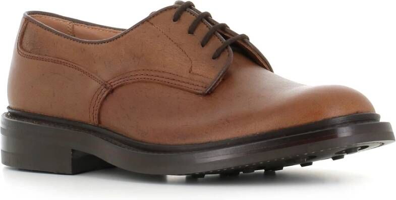 Tricker's Platte Schoenen Cognac Derby Ambacht Brown Heren