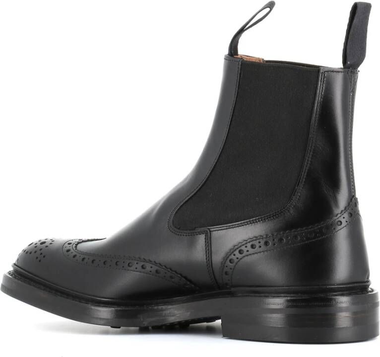 Tricker's Zwarte Brogue Chelsea Schoenen Black Heren