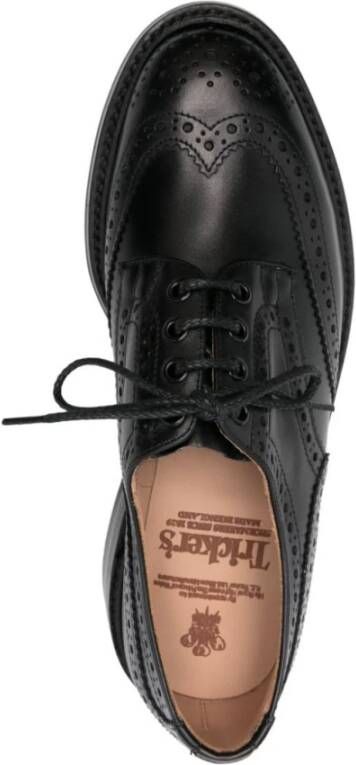 Tricker's Zwarte Kalfsleren Veterschoenen met Dainite Zool Black Heren