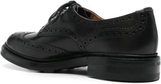 Tricker's Zwarte Kalfsleren Veterschoenen met Dainite Zool Black Heren