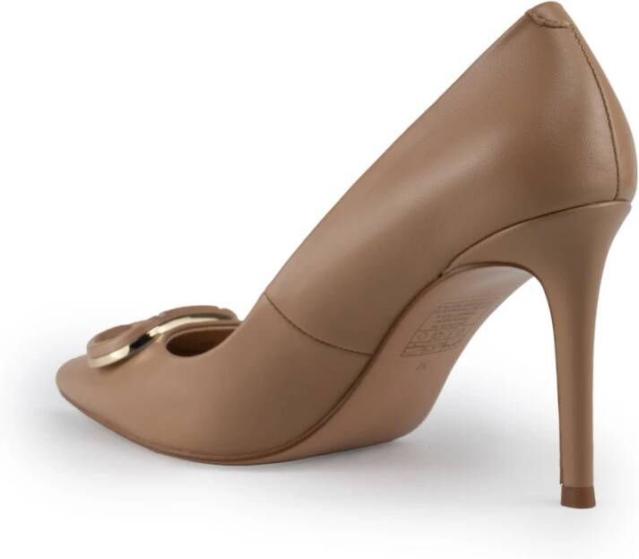 Twinset Bruine leren stiletto hakken Brown Dames