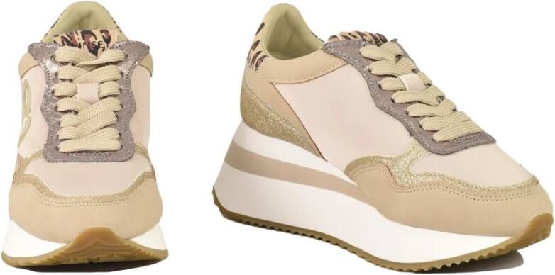 Twinset Casual Sneakers met Rubberen Zool Beige Dames