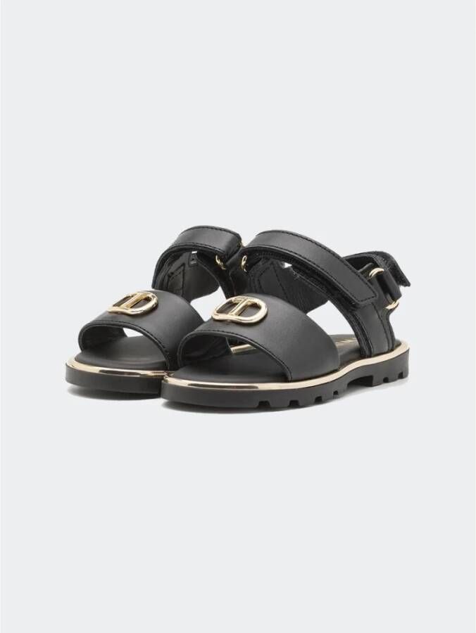 Twinset Flat Sandals Black Dames