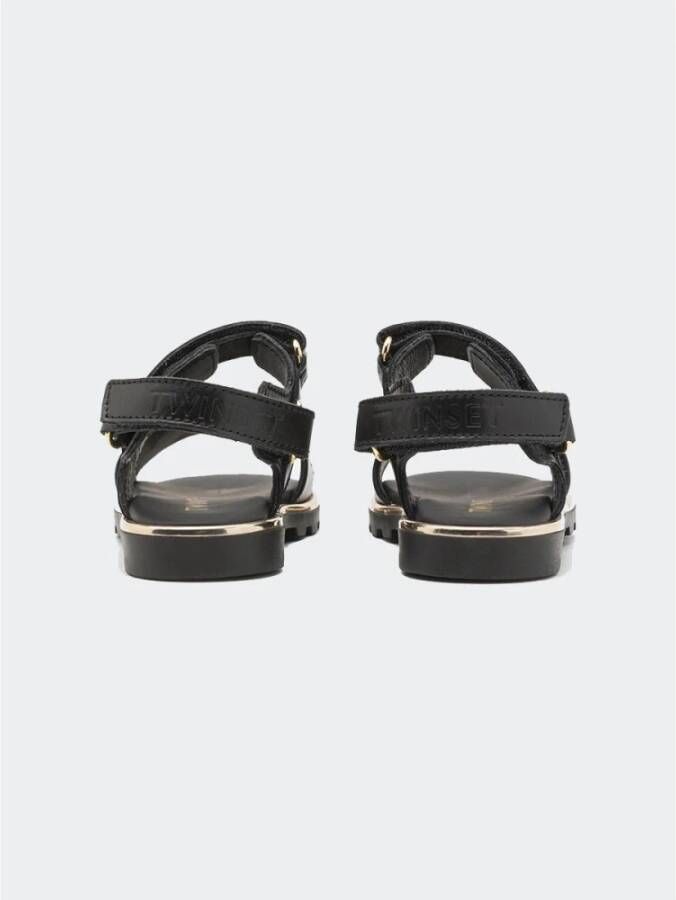 Twinset Flat Sandals Black Dames