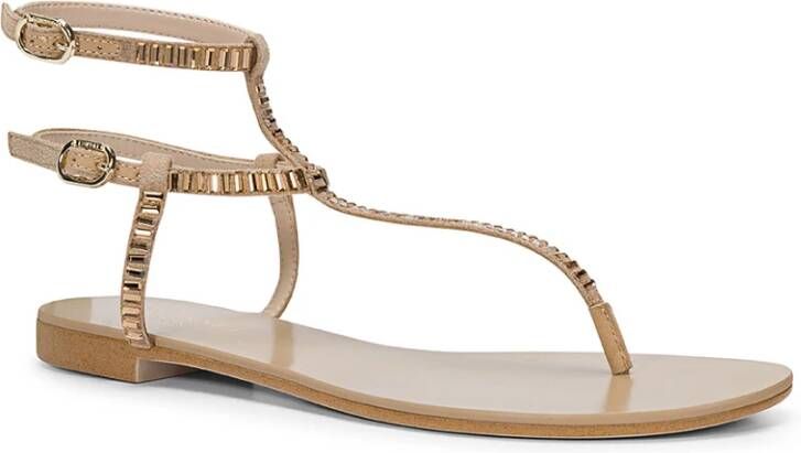 Twinset Dubbele Band Beige Sandalen Beige Dames