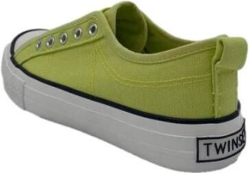 Twinset Groene Canvas Sneakers met Geborduurd Logo Green Dames